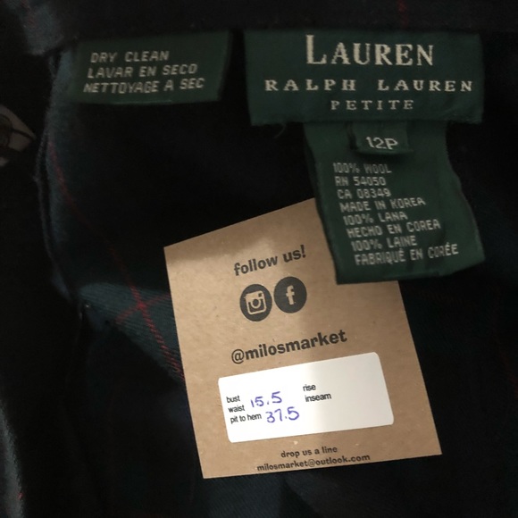 ❌SOLD❌VINTAGE Ralph Lauren Tartan Wool Plaid Skirt - Picture 4 of 6